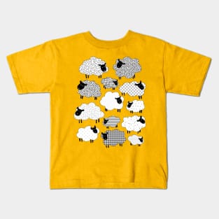 cute textured cheep - black and white Kids T-Shirt